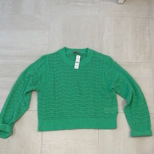 J. Crew Textured Knit Sweater in Green